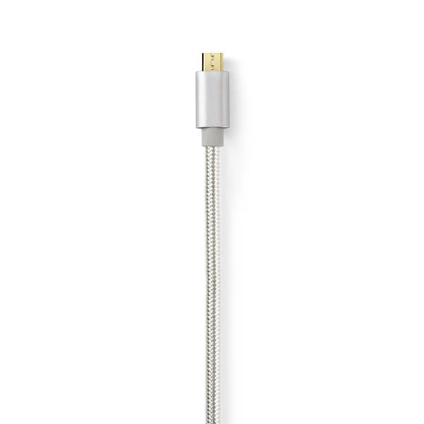 USB kaapeli | USB 2.0 | USB-C™ Uros | USB Micro-B Uros | 10 W | 480 Mbps | Kullattu | 3.00 m | Pyöreä | Nailon / Punottu | Alumiini | Laatikko kannell