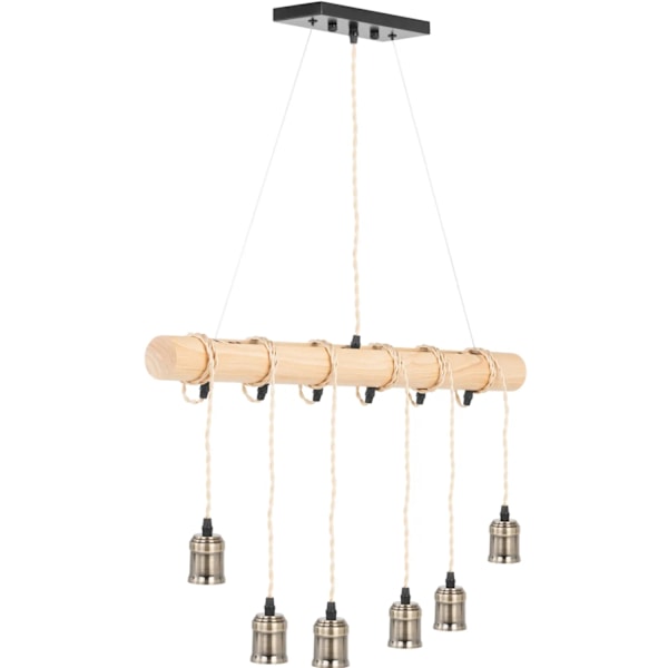 LOFT hängande taklampa, 6 poäng E27 - träbalk