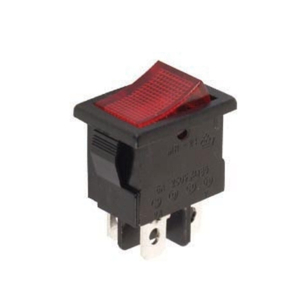 Strömvippströmbrytare 5A-250V Spst On-Off - Med rött neonljus