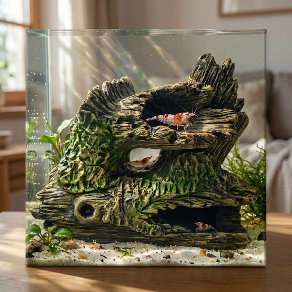 Akvarietræstammeornament – ​​Polyresin skjulested