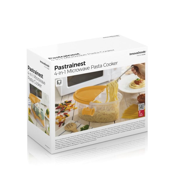 4-i-1 pastakokare för mikrovågsugn med tillbehör och recept Past