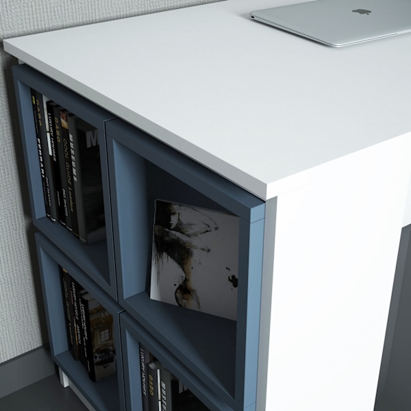 Study Desk Box - Hvid, Blå
