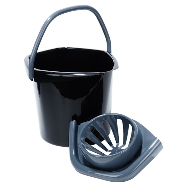 Moppespand med vride, plast, sort, 14 l