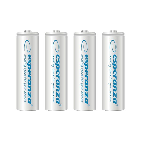 Esperanza uppladdningsbara batterier Ni-Mh Aa 2000Mah 4st. Vit