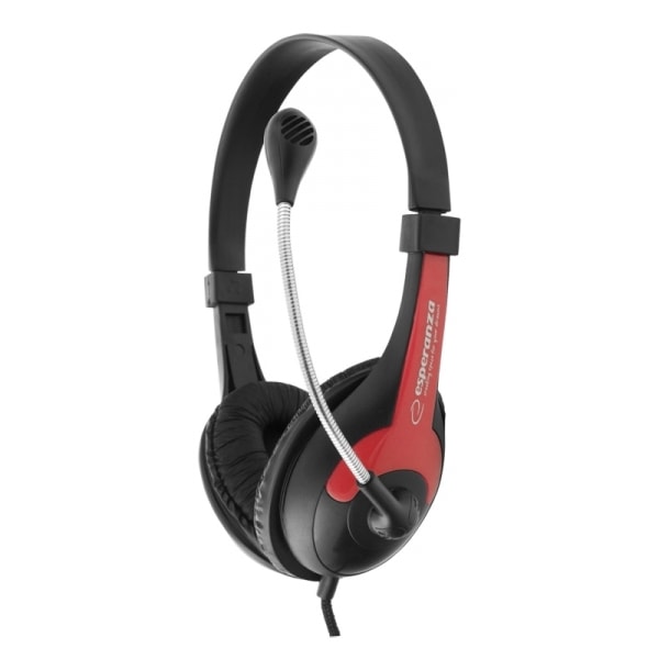 Esperanza stereokuulokkeet mikrofonilla Rooster Red