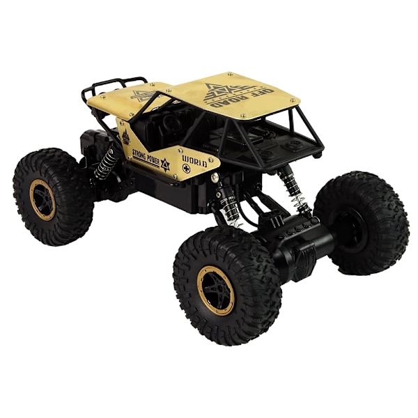 1:18 RC High Wheels Off-Road Car - Sort & Guld