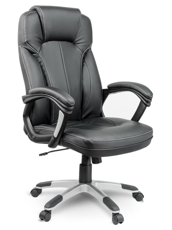 Elegant kontorstol i læder, Sofotel EG-222, sort