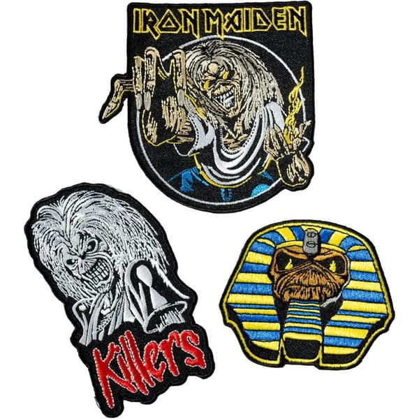 Iron Maiden 3-delt sæt patches til jakker og tasker