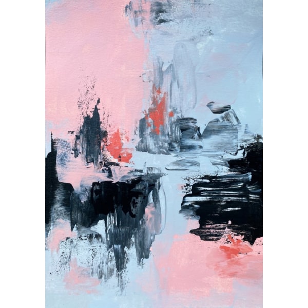 Pink And Grey Abstract 2 - 70x100 cm