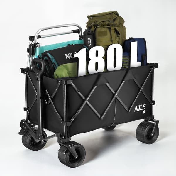 Foldevogn, Sort, XXL 180L Kapacitet