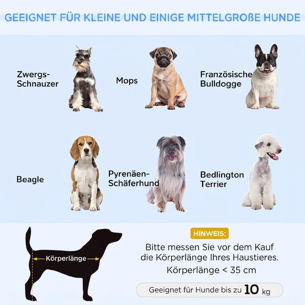 Blå fløjlssofa til hunde med ryglæn og træben