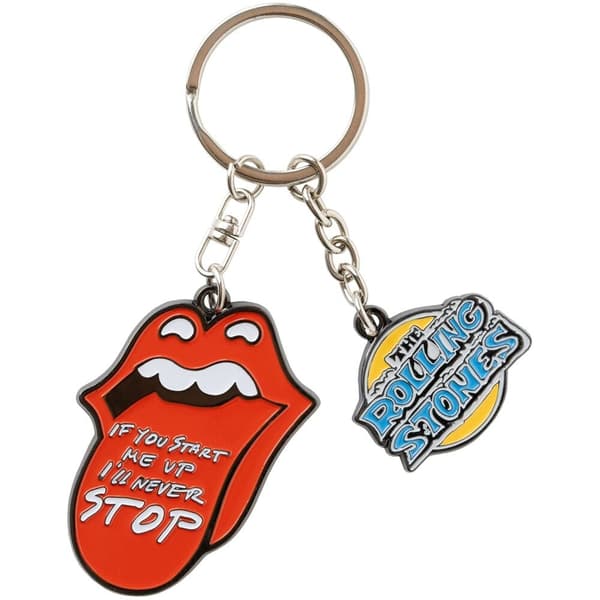 Rolling Stones nyckelring med klassisk logotypdesign
