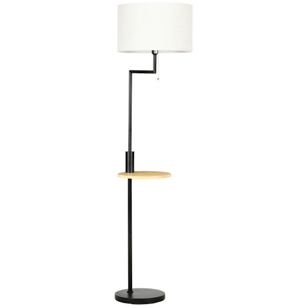 Lattiavalaisin, Lattiavalaisin Hyllyllä, 40 W Lattiavalaisin Usb-Portilla, Lattiavalaisin, Teräs, Kerma, Ø40 X 168 Cm, Ei Polttimoa