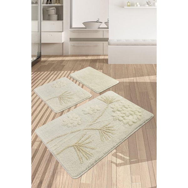 Akryl Badmatta Set (3 delar) Orkide - Ecru