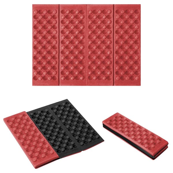Röd mini vikmatta, kompakt och bärbar design