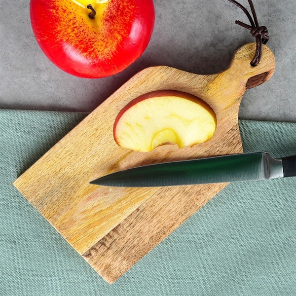 Skære- og serveringsbræt i træ 19,5x10 cm