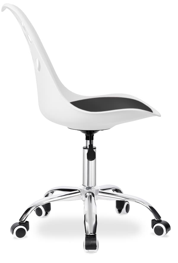 Børnes drejestol, sort og hvid, ergonomisk