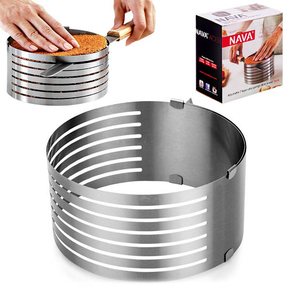 ACER 7-lagers stål justerbar sockerkaka skärbåge 16-20 cm