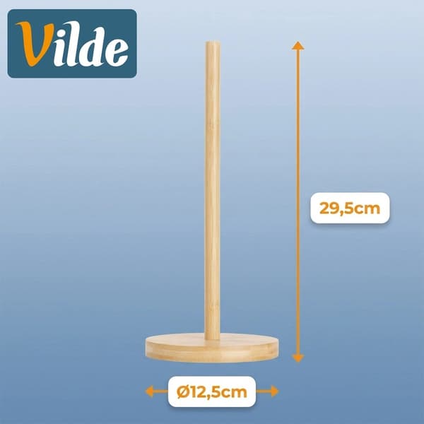 Pappershanddukshållare i bambu, 29,5 cm, miljövänlig