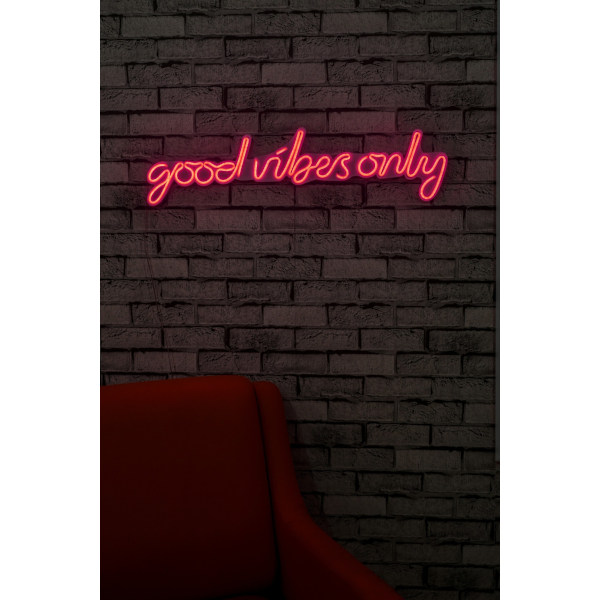 Dekorativ plast LED-belysning Good Vibes Only - Rosa