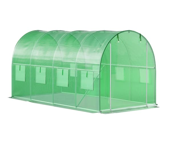 Trädgårdsväxthus i polytunnelformat 18m² med UV-skydd