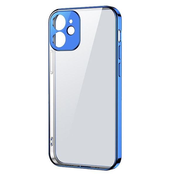 Ultraohut läpinäkyvä kotelo metallikehyksellä iPhone 12 Pro Max tummansiniselle