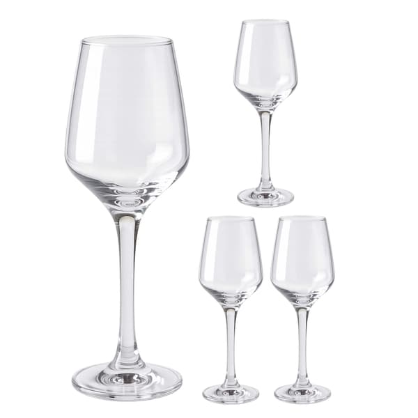 Set med 4 klara vinglas, 360 ml kapacitet