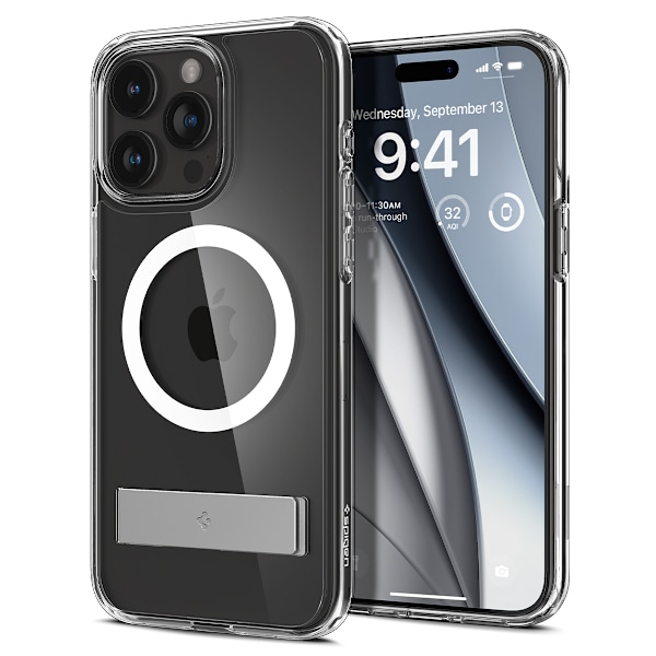 Ultra Hybrid S MagSafe fodral med stativ för iPhone 15 Pro, transparent