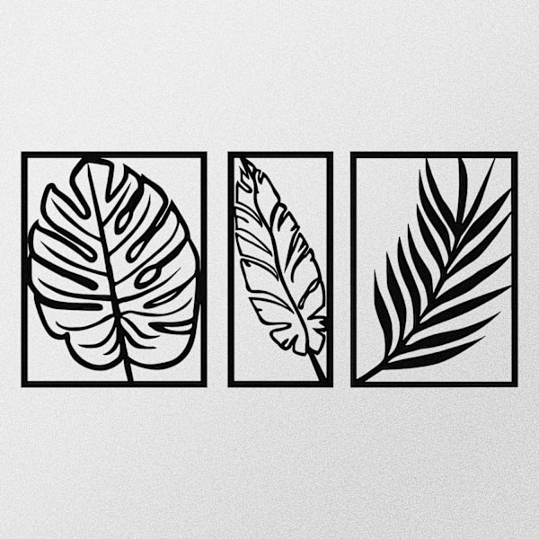 Dekorativt metalvægtilbehør Leaf2 Metaldekor