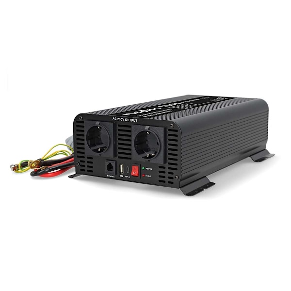 Power Inverter Pure Sine Wave | Indgangsspænding: 24 V DC | Enhedens strømudgangsforbindelse(r): Type F (CEE 7/3) / USB-A / USB-C™ | 230 V AC 50 Hz |
