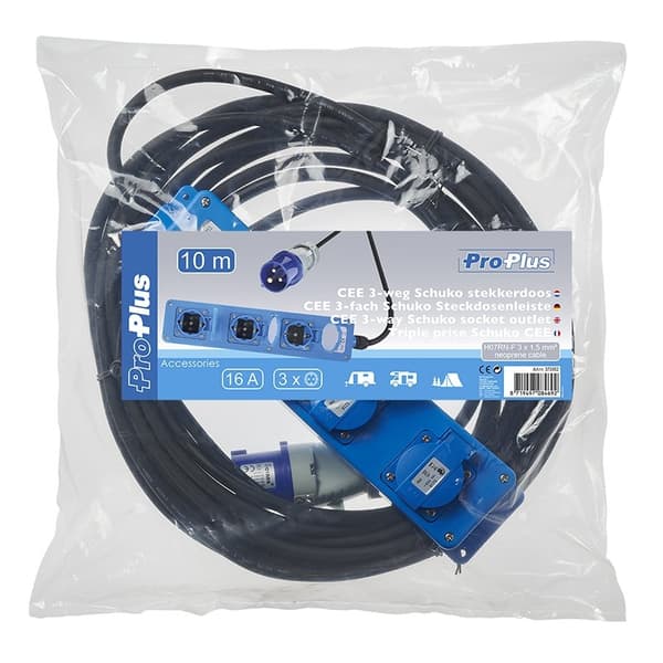 CEE 3-vejs Schuko stikkontakt 10M