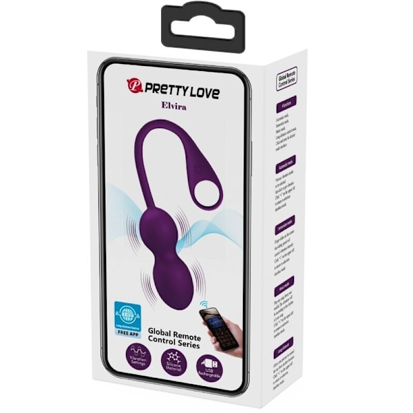 Pretty Love - Elvira Kegel Balls App Fjernbetjening Lilla