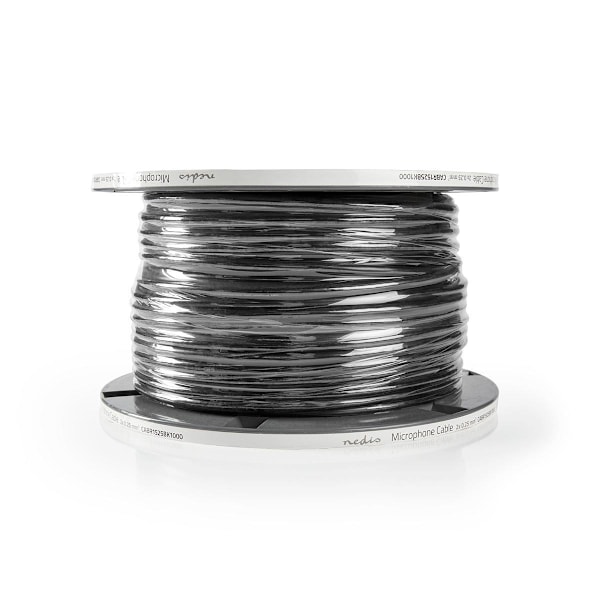 Mikrofonikaapeli | 2 x 0.25 mm² | Kupari | 100.0 m | Pyöreä | PVC | Musta | Kela