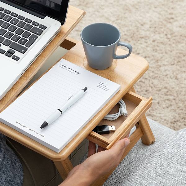 Bambu taitettava sivupöytä Lapwood InnovaGoods