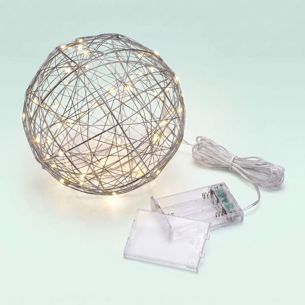 20 cm silverfärgad LED-dekorativ ljusglob