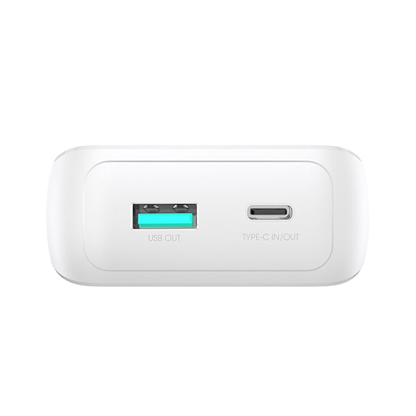 Minivirtalähde 10000mAh sisäänrakennetuilla kaapeleilla JR-PBC06 30W valkoinen