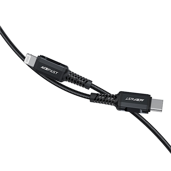 MFI kabel til iPhone USB-C - Lightning 30W 3A 1,8m sort