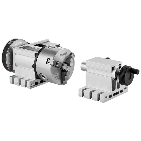 CNC 4:e axel roterande indexeringshuvud, 100 mm 3-käftschuck
