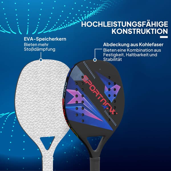 Pickleball-paddelset, kolfiber, halkfritt grepp, väska ingår