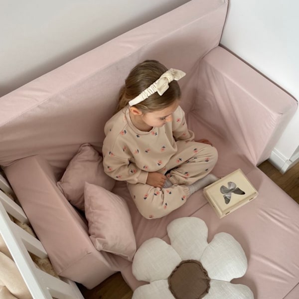 Sammenfoldelig personlig børneskum sofa pulver pink