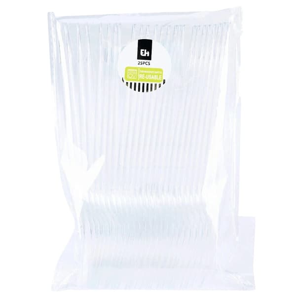 Återanvändbara plastskedar, 17,5 cm, set om 25