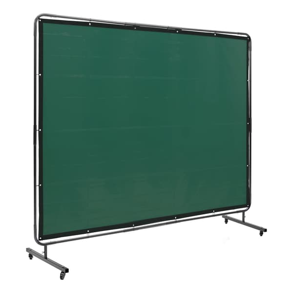 Svetsskärm med ram, 1,8x2,4 m, låsbara hjul