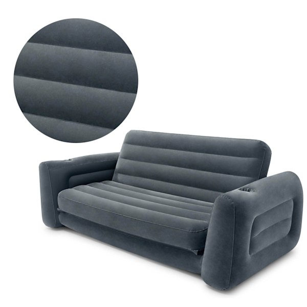 Sofa 2i1 fløjlsmadras + INTEX pumpe 66552-66640