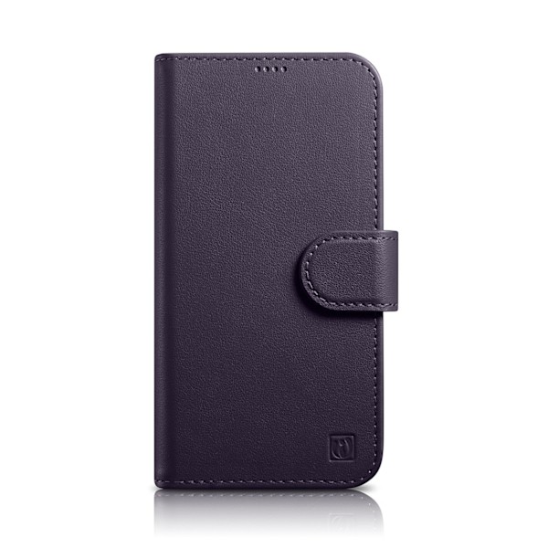 2-i-1 Läder Flip Cover iPhone 14 Pro Anti-RFID plånboksfodral Mörklila