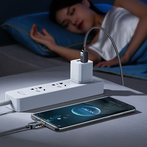 USB-C-kabel för snabbladdning och dataöverföring 100W 1,2 m svart