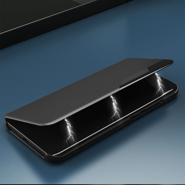 Kotelon suojus Samsung S24+:lle läpällä ja jalustalla Eco Leather View Case musta
