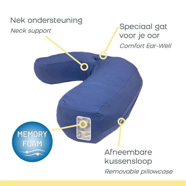 Sidepude i memory foam – J-formet design