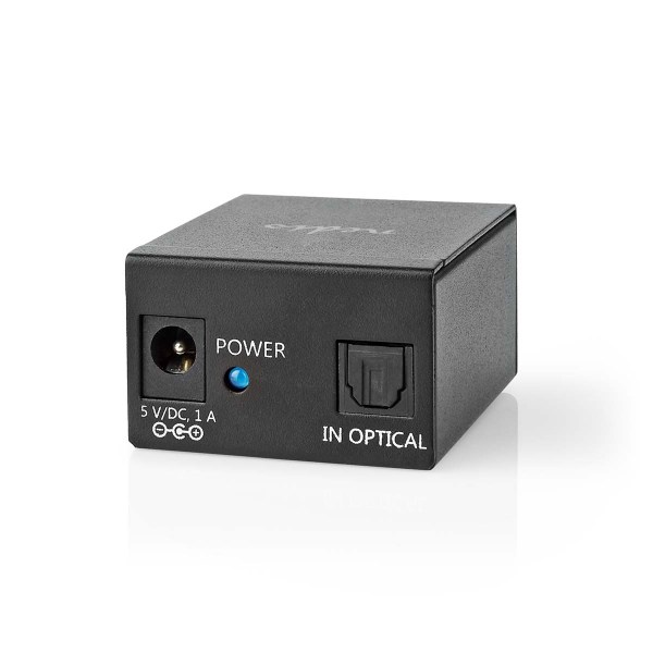 TosLink Splitter | Tvåvägs | Anslutningsingång: TosLink Hona | Anslutningsutgång: 2x TosLink | Knapp | Metall | Svart