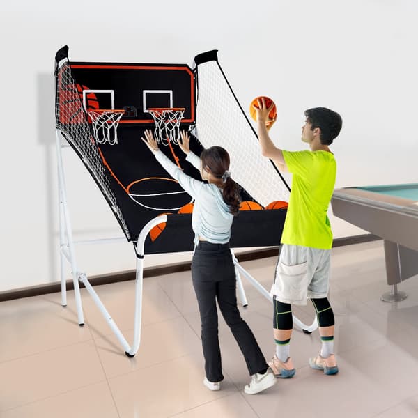 Hopfällbart 2,1 meter långt basketspel, för 2 spelare, resultattavla