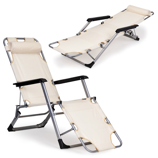 Liggestol, havestol, foldbar 2-i-1 liggestol